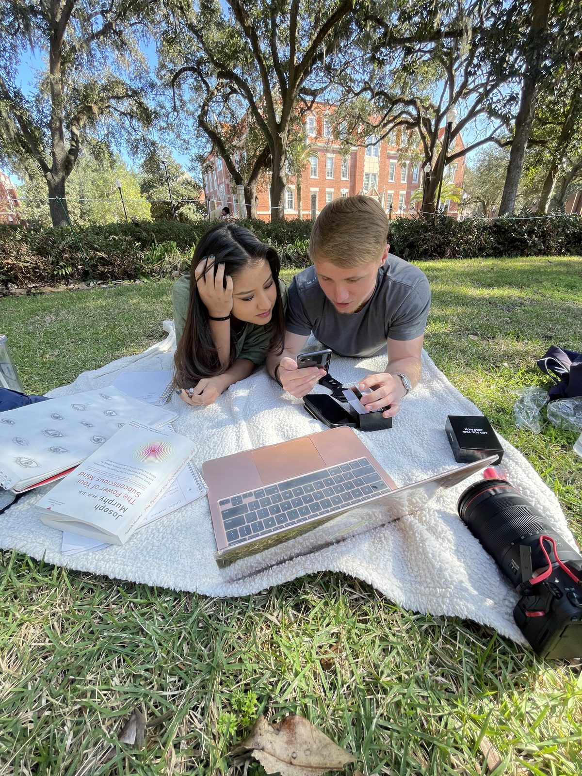 Stain and Nicole playing the first prototype on the grass