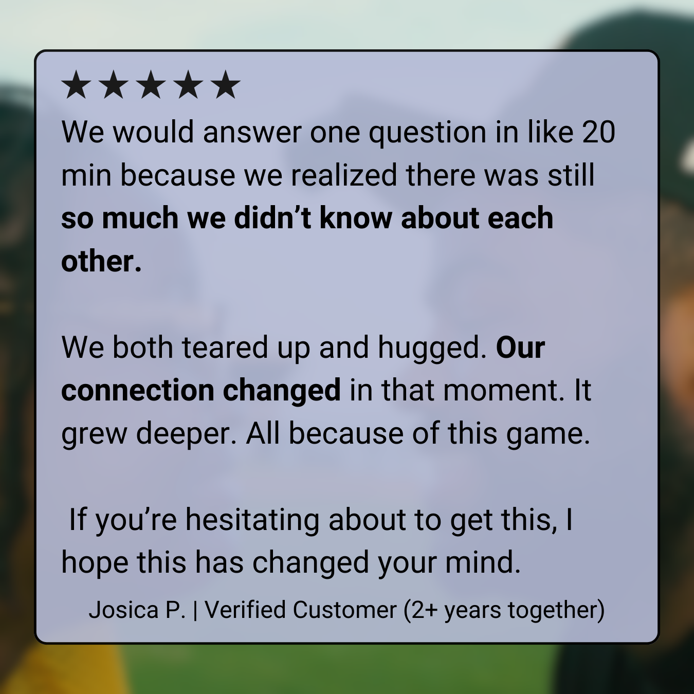 For Lovers - longterm couples grow closer